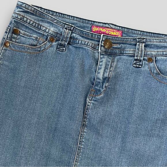 AVENUE JEANS VINTAGE Y2K WESTERN BOHO DENIM MINI SKIRT BLUE - 14 - Picture 3 of 7